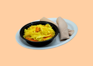 Ethiopian Cuisine - tikil gomen - cabbage and carrot